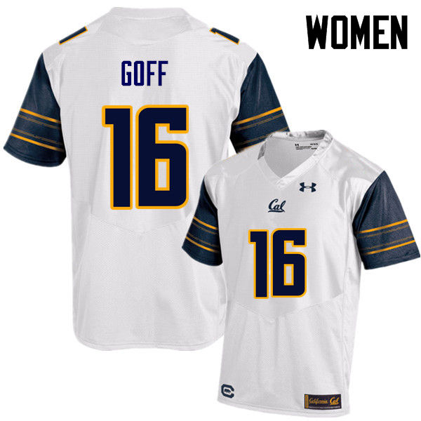 Women #16 Jared Goff Cal Bears (California Golden Bears College) Football Jerseys Sale-White - Click Image to Close